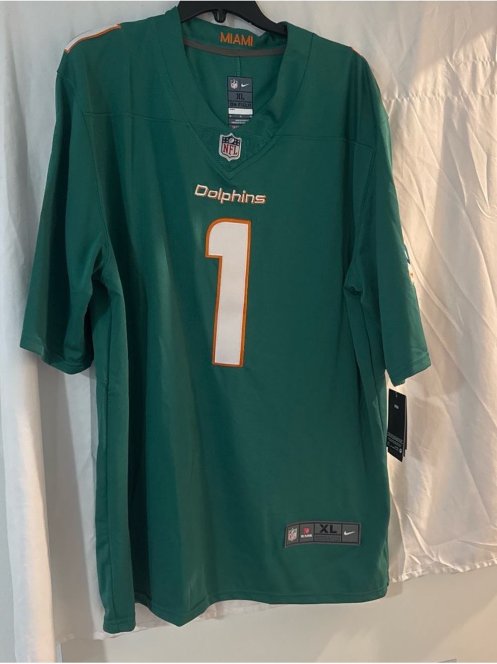 Nike Miami Dolphins Tua Tagavailoa Teal/White #1 Men's Jersey XL